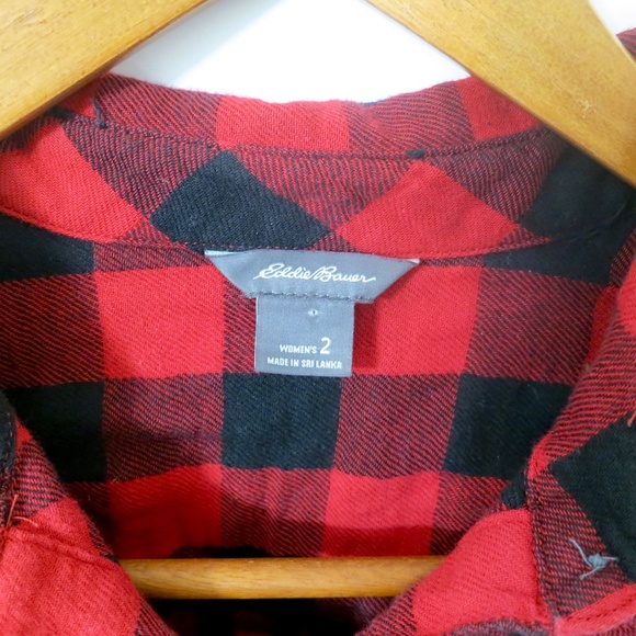 Eddie Bauer Lined Cold Weather Flannel Shirtdress Buffalo Check Plaid Sz 2 (XS) - Picture 2 of 10